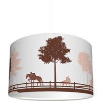Kinderzimmer Lampenschirm Reiterhof Braun - Kl34 von STIKKIPIX