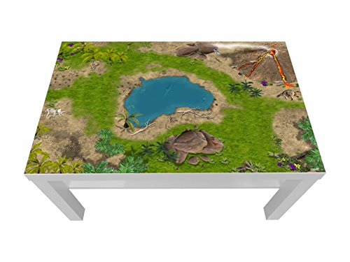 Dinoland Möbelfolie/Aufkleber - LCK02 - passgenau für den Lack Couchtisch (90 x 55 cm) von IKEA - In wenigen Minuten zum einzigartigen Spieltisch für Kinder! (Möbel Nicht inklusive) von Stikkipix