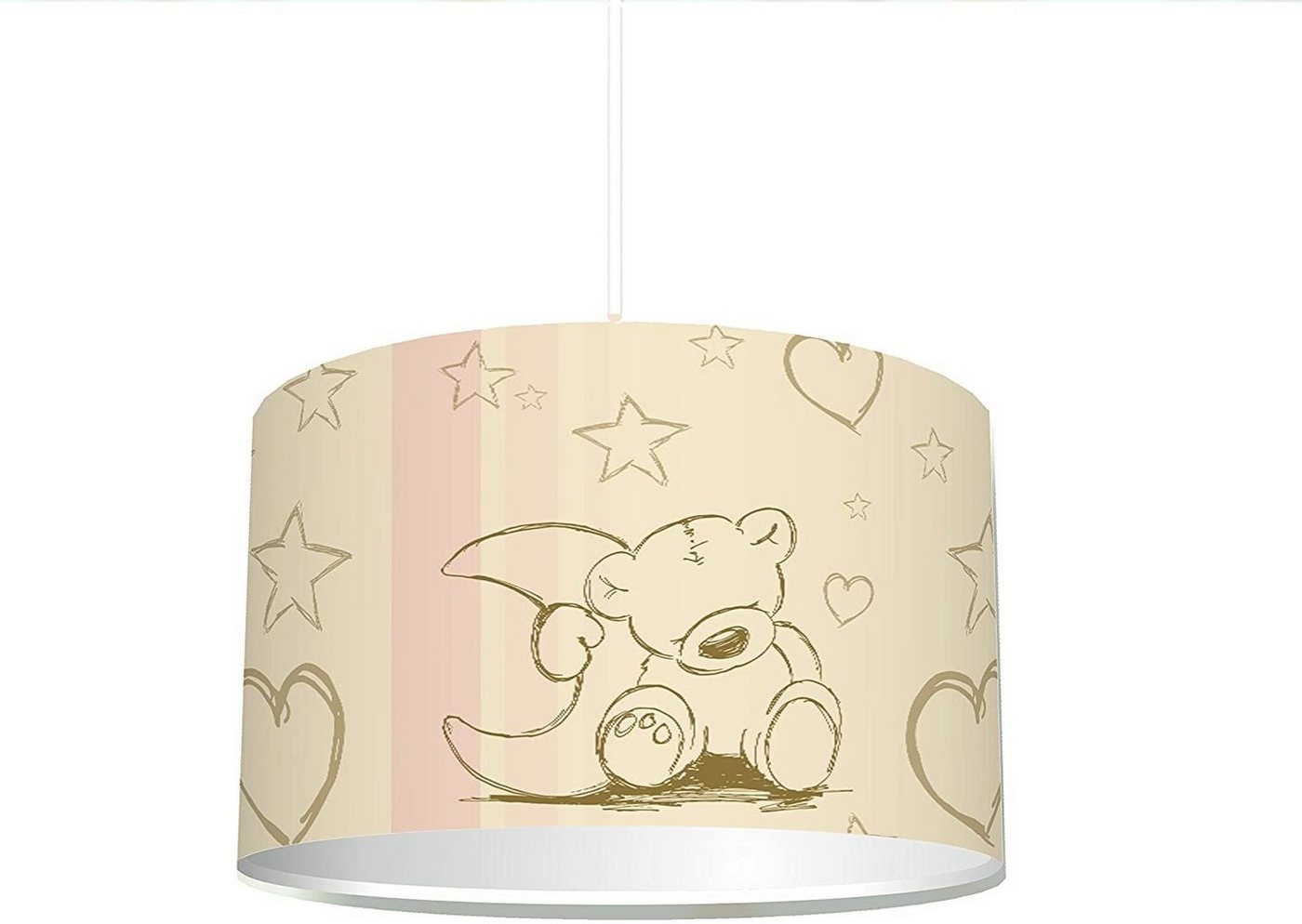 STIKKIPIX Lampenschirm KL02, Stikkipix Kinderzimmer Lampenschirm Teddy, kinderleicht eine beige Teddybär-Lampe erstellen, als Steh- oder Hängeleuchte/Deckenlampe, perfekt für Teddy-begeisterte Mädchen & Jungen von STIKKIPIX