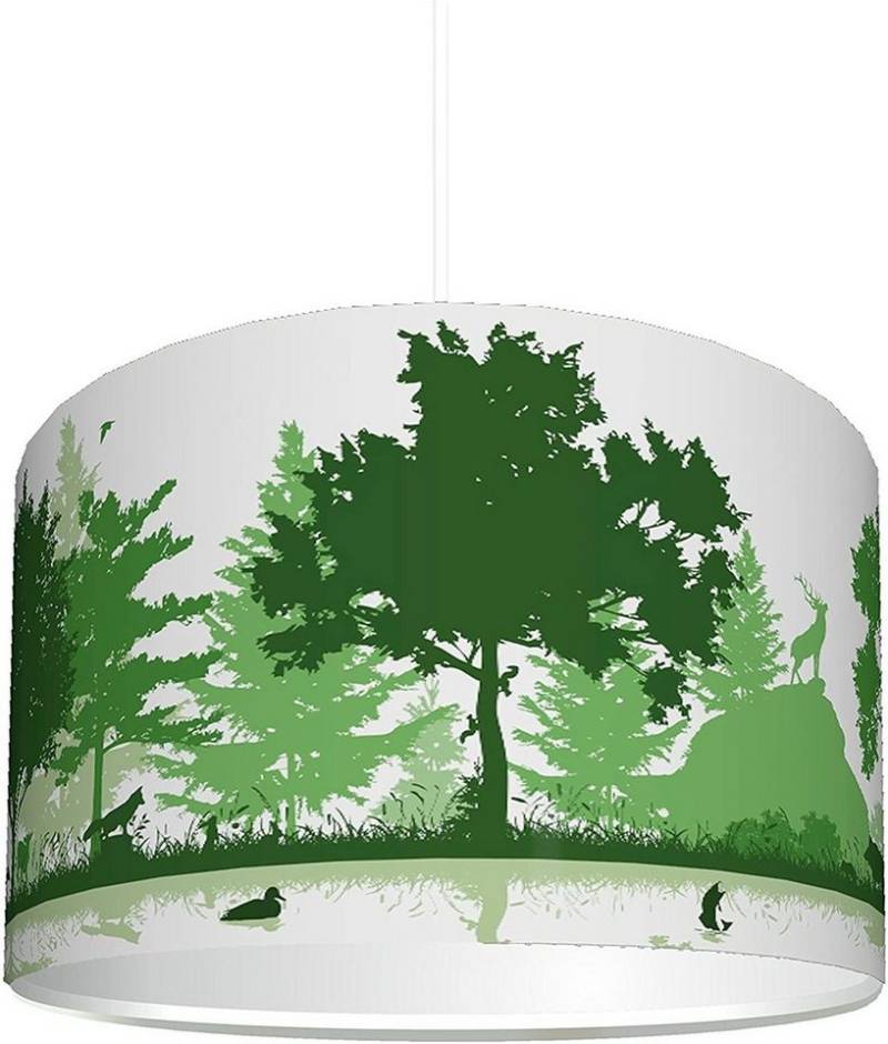 STIKKIPIX Lampenschirm KL48, Kinderzimmer Lampenschirm Waldtiere grün", kinderleicht eine Tier-Lampe erstellen, als Steh- oder Hängeleuchte/Deckenlampe, perfekt für Jungen & Mädchen" von STIKKIPIX