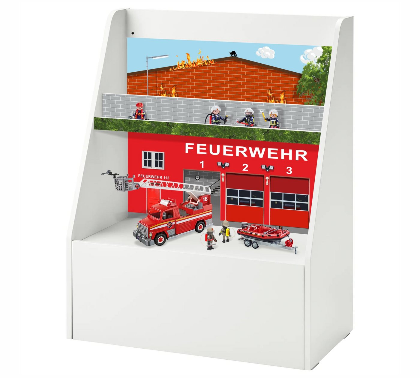 STIKKIPIX Möbelfolie BGSR02, Feuerwehr Möbelfolie BERGIG-Regal von IKEA (Möbel NICHT inkl) von STIKKIPIX