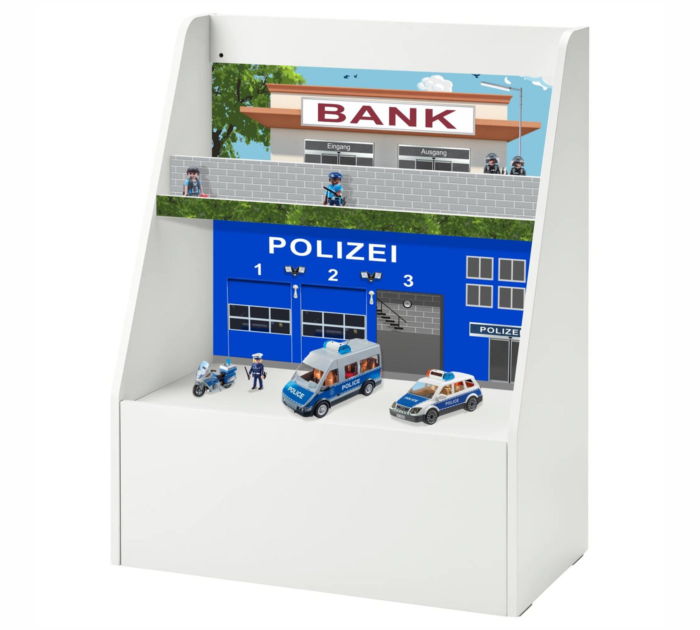 STIKKIPIX Möbelfolie BGSR03, Polizei Möbelaufkleber große BERGIG-Regal (Möbel nicht inklusive) von STIKKIPIX