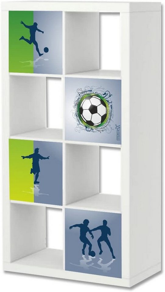 STIKKIPIX Möbelfolie ER04, (Möbel NICHT inkl) Fußball Möbelfolie Regal EXPEDIT KALLAX von IKEA von STIKKIPIX
