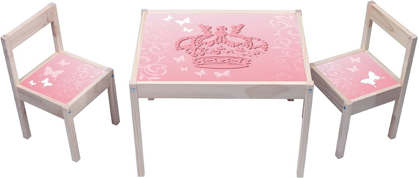 STIKKIPIX Möbelfolie KA08, (MÖBEL NICHT INKLUSIVE) Pink Princess Butterfly Aufkleber - Möbelsticker passend für die Kindersitzgruppe LÄTT von IKEA von STIKKIPIX