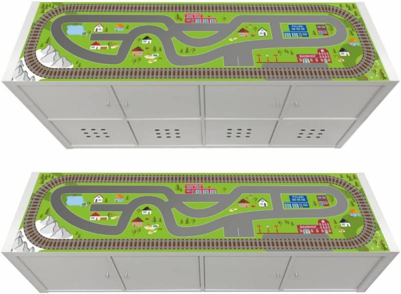 STIKKIPIX Möbelfolie KSWL17, (Möbel NICHT inkl) Eisenbahn Möbelfolie Regal KALLAX von IKEA von STIKKIPIX