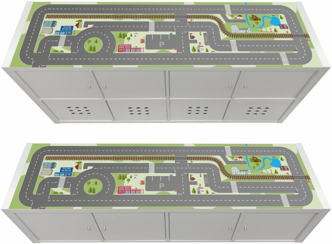 STIKKIPIX Möbelfolie KSWL18, (MÖBEL NICHT INKLUSIVE) Straße Möbelfolie, passend für das Regal KALLAX von IKEA von STIKKIPIX