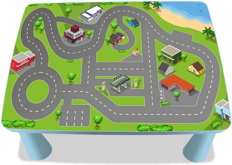 STIKKIPIX Möbelfolie MME03, (Möbel NICHT inkl) Stadt Möbelfolie Spieltisch für Kinder! von STIKKIPIX