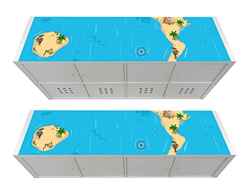 STIKKIPIX Möbelfolie KSWL16 passend für das Regal KALLAX von IKEA - (Möbel Nicht inklusive) (Pirateninsel) von Stikkipix