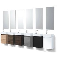 Stilform - Gäste-WC Badmöbel Waschbecken mit Unterschrank Handwaschbecken:Walnuß dunkel, ohne Spiegel von STILFORM