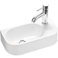 Stilform - Gäste wc Waschbecken park 40x20 cm aus Mineralguss für Wandmontage oder Aufsatzwaschbecken mit Hahnloch Rechts von STILFORM