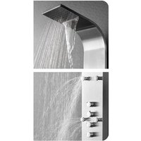 Luxus Edelstahl Duschpaneel mit 6 Hydro Massagejets & Wasserfalldusche:Thermostat von STILFORM