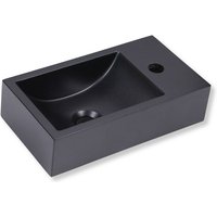 Gäste wc Waschbecken quarz Schwarz Matt mit Hahnloch:Hahnloch Links - Stilform Gäste wc Waschbecken quarz Schwarz Matt mit Hahnloch:Hahnloch Links - Stilform von STILFORM