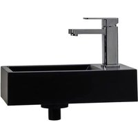 STILFORM Gäste WC Waschbecken QUARZ Schwarz Matt mit Hahnloch:Hahnloch Rechts STILFORM Gäste WC Waschbecken QUARZ Schwarz Matt mit Hahnloch:Hahnloch Rechts von STILFORM