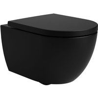 Stilform - Soho Whirlflush Hänge Wand wc Spülrandlos Toilette Schwarz Matt mit WC-Sitz :Compact Stilform - Soho Whirlflush Hänge Wand wc Spülrandlos Toilette Schwarz Matt mit WC-Sitz :Compact von STILFORM