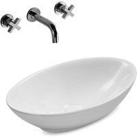 Aufsatz Keramik Waschbecken Park Brillant Weiß 52 cm von STILFORM
