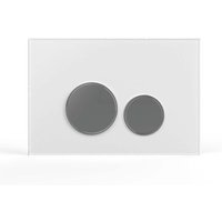 Drückerplatte Glas Weiß Kompatibel mit Geberit Duofix Sigma/Delta 2 Mengenspülung von STILFORM