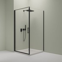 Stilform - Eck-Duschkabine mit Drehtür – 8 mm Sicherheitsglas in Schwarz Matt, versch. Größen:Tür 70cm Stilform - Eck-Duschkabine mit Drehtür – 8 mm Sicherheitsglas in Schwarz Matt, versch. Größen:Tür 70cm von STILFORM