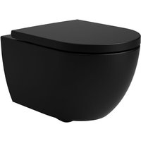 Stilform - Soho Whirlflush Hänge Wand wc Spülrandlos Toilette Schwarz Matt mit WC-Sitz :Standard Stilform - Soho Whirlflush Hänge Wand wc Spülrandlos Toilette Schwarz Matt mit WC-Sitz :Standard von STILFORM