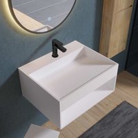 Stilform Wandwaschbecken 60x46x28 cm Mineralguss mit Ablagefach Weiß matt Stilform Wandwaschbecken 60x46x28 cm Mineralguss mit Ablagefach Weiß matt von STILFORM