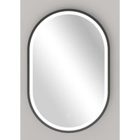 Led Spiegel Oval Spiegelheizung 40x60 oder 55x100 Schwarz Matt Warm-/Kaltlichteinstellung Badspiegel:55x100 cm von STILFORM