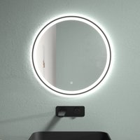 Stilform - led Spiegel mit Spiegelheizung ø 60, 80, 100 cm Schwarz Matt Warm-/Kaltlichteinstellung Badspiegel:80 cm von STILFORM