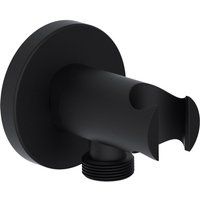 Stilform - Wandanschlussbogen - Brausehalter Rund Massiv Chrom oder Schwarz Matt:Schwarz Matt Stilform - Wandanschlussbogen - Brausehalter Rund Massiv Chrom oder Schwarz Matt:Schwarz Matt von STILFORM