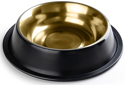 STILGUT Fressnapf für Hund & Katze, Futternapf aus Aluminium 0,2 l, Hundenapf, Katzennapf, Wassernapf - Schwarz/Gold STILGUT Fressnapf für Hund & Katze, Futternapf aus Aluminium 0,2 l, Hundenapf, Katzennapf, Wassernapf - Schwarz/Gold von STILGUT