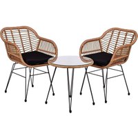 STILISTA® 3-teiliges Poly-rattan Bistroset 2 Lounge Sessel Beistell-tisch Wetterfest Indoor Outdoor geeignet von STILISTA