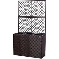Blumentopf aus Polyrattan mit 2 Rankgittern und 3 herausnehmbaren Innentöpfen, in 4 unterschiedlichen Farben, braun - Stilista von STILISTA