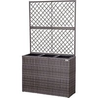 Blumentopf aus Polyrattan mit 2 Rankgittern und 3 herausnehmbaren Innentöpfen, in 4 unterschiedlichen Farben, grau - Stilista Blumentopf aus Polyrattan mit 2 Rankgittern und 3 herausnehmbaren Innentöpfen, in 4 unterschiedlichen Farben, grau - Stilista von STILISTA