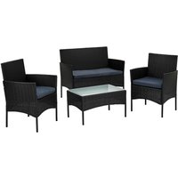 STILISTA® Lounge Set 4tlg. Polyrattan schwarz von STILISTA