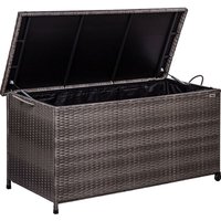 Polyrattan Auflagenbox 122 x 62 x 56 cm Deckel mit Hubautomatik, Innenplane, Räder und Tragegriffe, 4 Farben, Farbauswahl: Grau - Stilista Polyrattan Auflagenbox 122 x 62 x 56 cm Deckel mit Hubautomatik, Innenplane, Räder und Tragegriffe, 4 Farben, Farbauswahl: Grau - Stilista von STILISTA