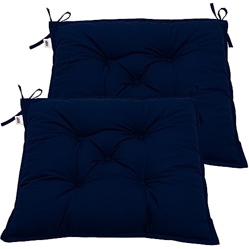 STILISTA® 2er Set Sitzkissen 40 x 40 x 8 cm Visco Effekt Indoor und Outdoor, blau von STILISTA