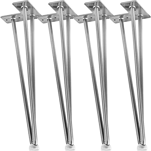 STILISTA® 4er Set Hairpin Legs Möbelfüße mit DREI Stangen 30 bis 70 cm, schwarz oder Silber von STILISTA