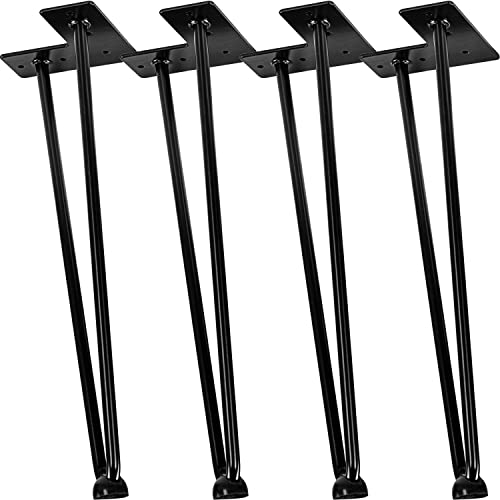STILISTA 4er Set Hairpin Legs Möbelfüße mit Zwei Stangen 10 bis 70 cm, schwarz oder Silber von STILISTA