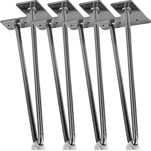 STILISTA® 4er Set Hairpin Legs Möbelfüße mit Zwei Stangen 10 bis 70 cm, schwarz oder Silber von STILISTA