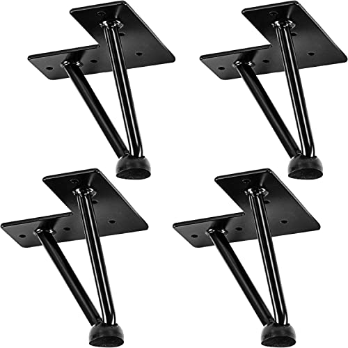 STILISTA® 4er Set Hairpin Legs Möbelfüße mit Zwei Stangen 10 bis 70 cm, schwarz oder Silber von STILISTA