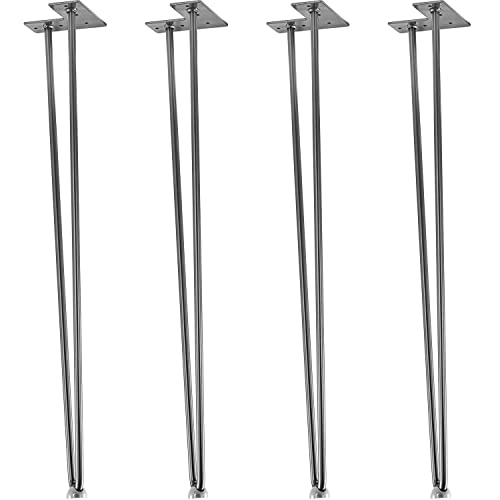 STILISTA® 4er Set Hairpin Legs Möbelfüße mit Zwei Stangen 10 bis 70 cm, schwarz oder Silber von STILISTA
