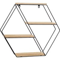 STILISTA® Design Wandregal, 4 Ebenen, Farb- & Modellwahl, Hexagon Holz Hell von STILISTA