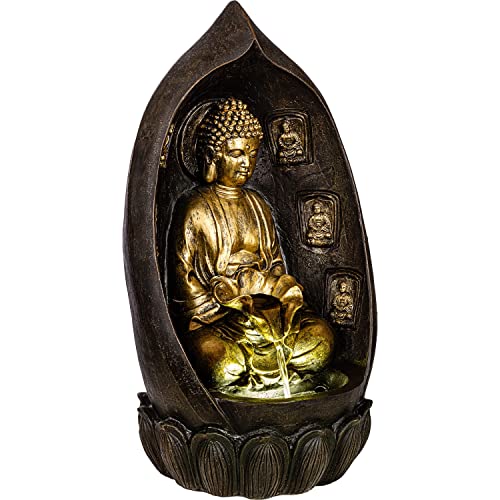 STILISTA® Gartenbrunnen Buddha 64 x 35 x 29 cm, mit LED Beleuchtung, inklusive Pumpe von STILISTA