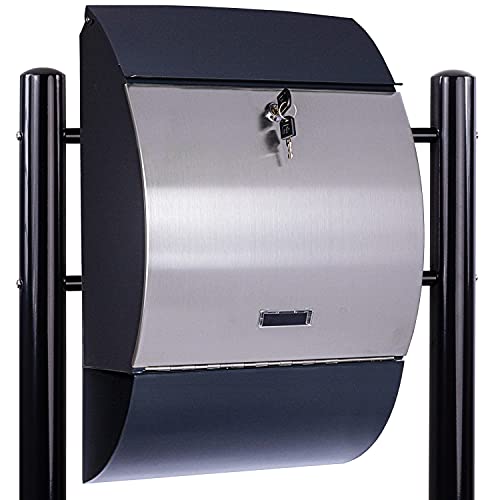 STILISTA® Hochwertiger Standbriefkasten mit Zeitungsfach mit Pulverbeschichtung, Verschiedene Designs von STILISTA