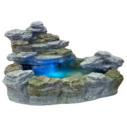 STILISTA Gartenbrunnen Olymp in Steinoptik XXL 100 x 80 x 60 cm inkl. Pumpe und LED-Beleuchtung rot blau gelb grün mystischer großer Springbrunnen von STILISTA