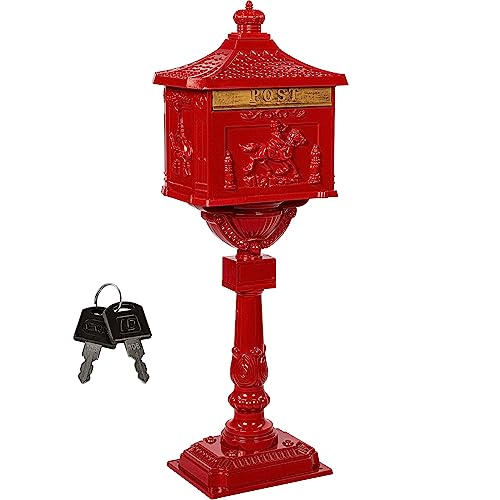 STILISTA Antiker Standbriefkasten 118 cm aus rostfreiem Aluminium, Farbwahl, Rot STILISTA Antiker Standbriefkasten 118 cm aus rostfreiem Aluminium, Farbwahl, Rot von STILISTA