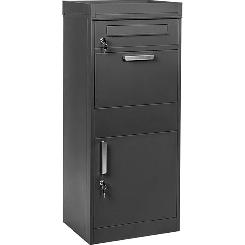 STILISTA Briefkasten mit Paketfach und Pflanzdach 120 x 50 x 38 cm freistehend abschließbar von STILISTA