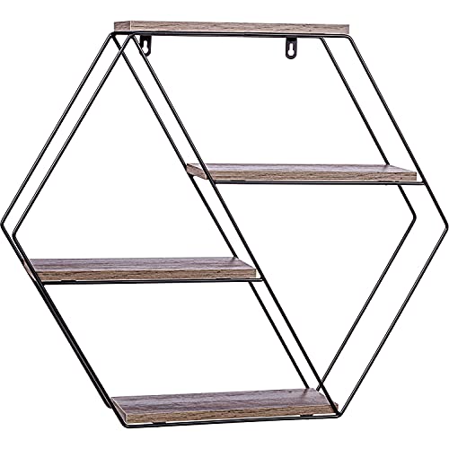 STILISTA Design Wandregal, 4 Ebenen, Farb- & Modellwahl, Hexagon Holz Dunkel STILISTA Design Wandregal, 4 Ebenen, Farb- & Modellwahl, Hexagon Holz Dunkel von STILISTA