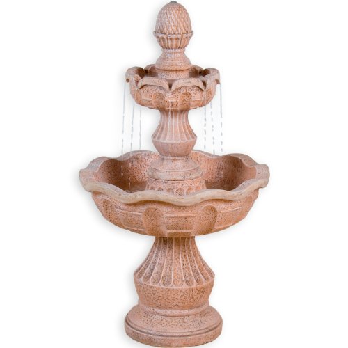 STILISTA Gartenbrunnen Modell METIS Steinoptik 58 x 58 x 102 cm großer Springbrunnen inkl. Pumpe von STILISTA