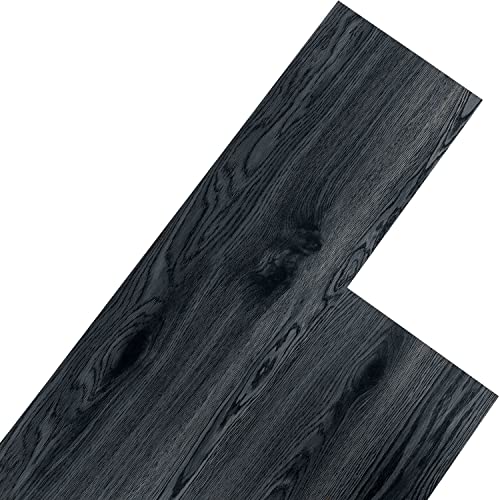 STILISTA Vinyl Laminat Dielen, 15 Dekors wählbar, 5,07 m² oder 20 m², rutschfest, wasserfest, schwer entflammbar - 5,07 m² Eichenkrone schwarz von STILISTA