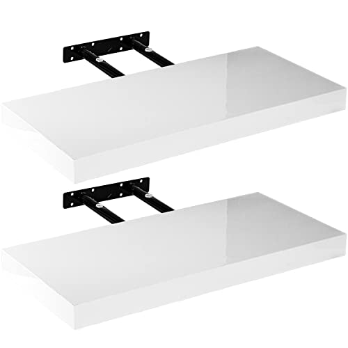 STILISTA Mensola a Muro Volato, Set di 2, a sospensione Libera, Colore e dimensioni a scelta, 90 cm Bianco artificiale von STILISTA