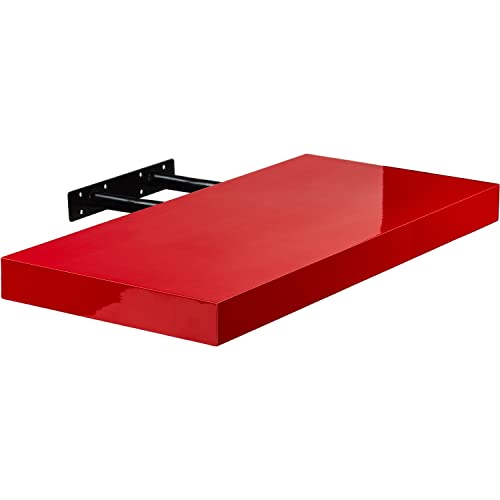 STILISTA Wandregal Volato, freischwebend, Farb- & Größenwahl, 70 cm Hochglanz Rot von STILISTA