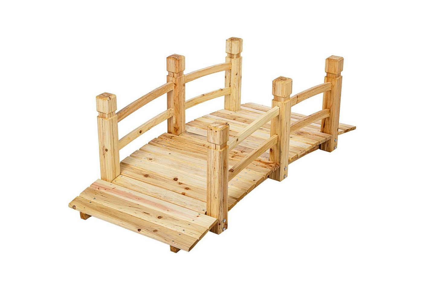 STILISTA Zierbrücke Holzbrücke Gartenbrücke Teichbrücke Dekobrücke, 150 x 65 x 53 cm, mit Geländer, geölt, Farbwahl von STILISTA